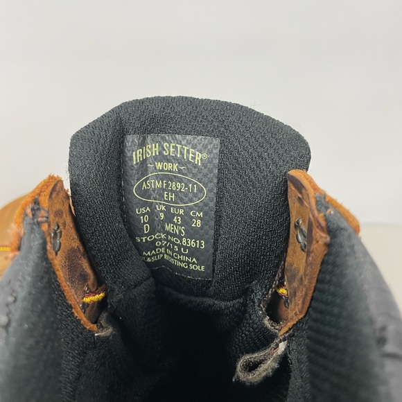 Irish Setter Red Wing 83613 Hopkins‎ 6” Tan Waterproof Leather Work Boots - Picture 10 of 13